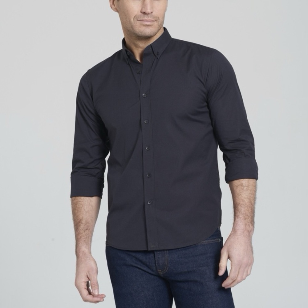 NWT Untuckit Carter Black button down